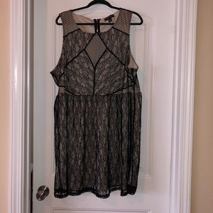 Cream and Black Lace Dress